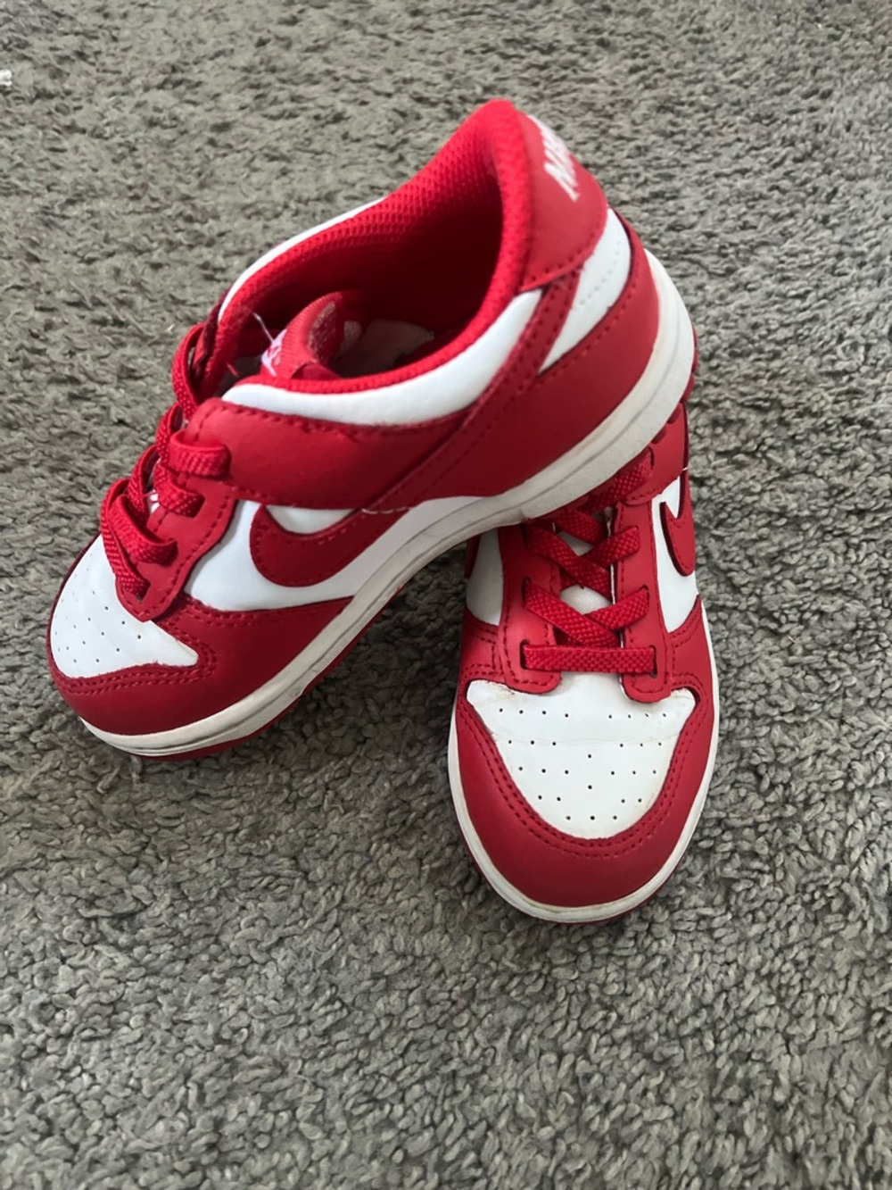 Nike Red and White Kids Sneakers